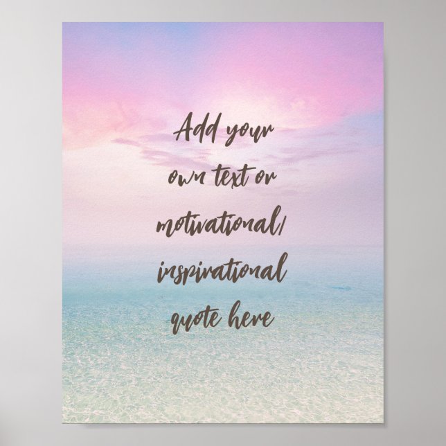 Poster Citation Motivationnelle Pastel Dream Beach sur me (Devant)