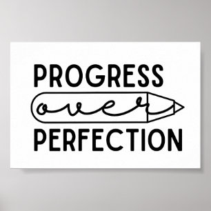 Poster Citation Motivationnelle Progrès sur la perfection