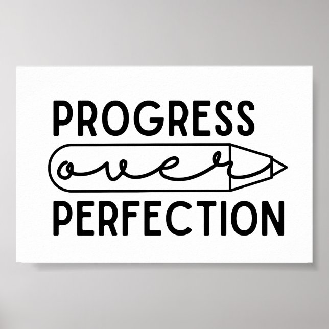 Poster Citation Motivationnelle Progrès sur la perfection (Devant)