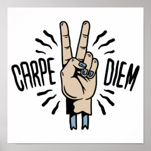 Poster Citation Motivationnelle Rétro amusante de Carpe D