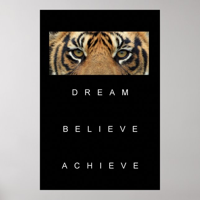 Poster Citation Motivationnelle Rêve Croire Atteindre Tig (Devant)
