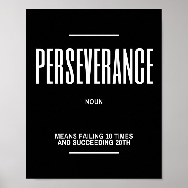 Poster Citation Motivationnelle Sur La Persévérance (Devant)