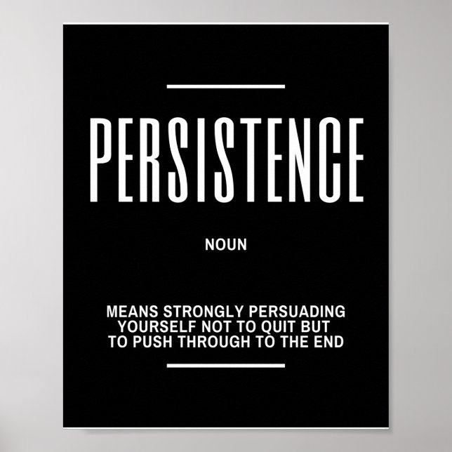 Poster Citation Motivationnelle Sur La Persistance (Devant)
