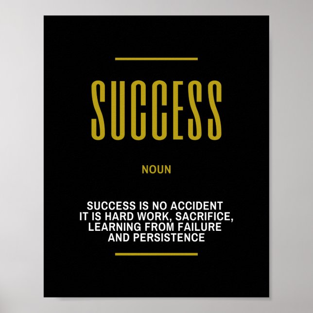 Poster Citation Motivationnelle Sur Le Succès (Devant)
