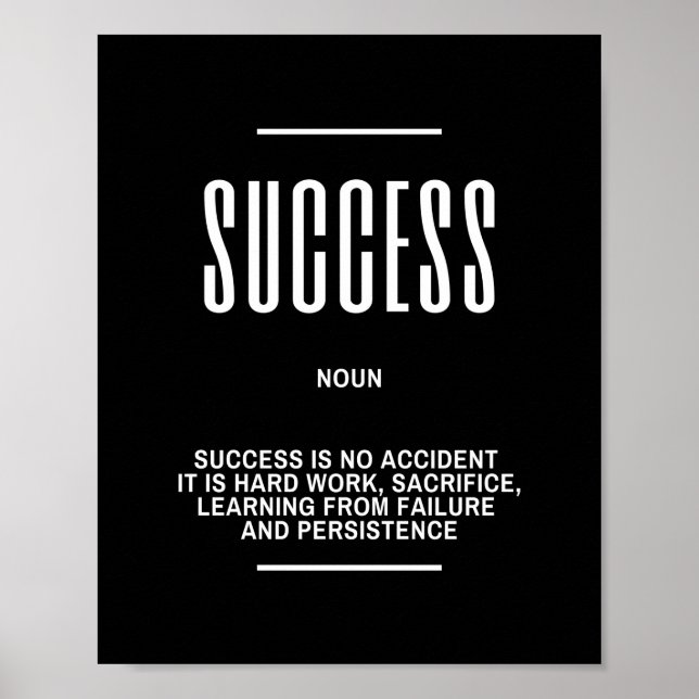 Poster Citation Motivationnelle Sur Le Succès (Devant)