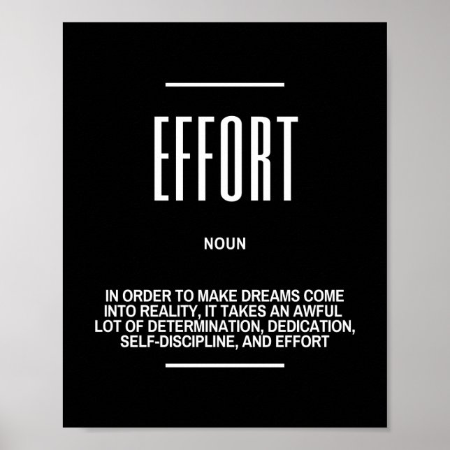 Poster Citation Motivationnelle Sur Les Efforts (Devant)