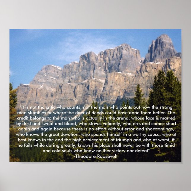 Poster Citation Motivationnelle Theodore Roosevelt (Devant)