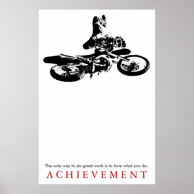 Poster Citation Motorcyle Sport Réussite Motivationnelle (Devant)