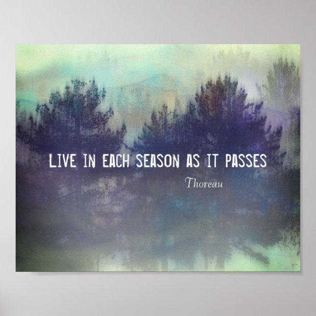 Poster Citation nature Thoreau en direct chaque saison (Devant)