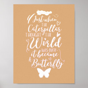 Poster Citation papillon motivationnel inspirant