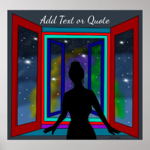 Poster Citation personnalisée de la dame regardant vers l