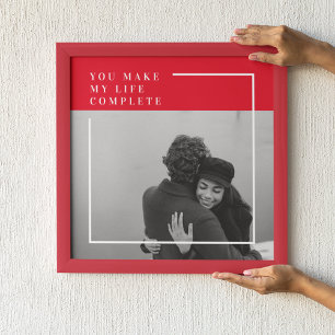 Poster Citation romantique et photo   Cadeau Valentines