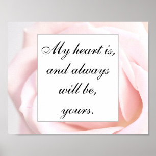 Poster Citation romantique rose pâle de Jane Austen