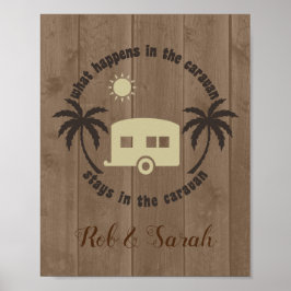 Poster Citation Rustique Brown Wood Funny Camping
