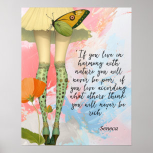 Poster Citation Seneca Whimsical Modern Collage