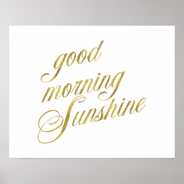 Poster Citation Sunshine Good Morning Citations Faux Gold (Devant)
