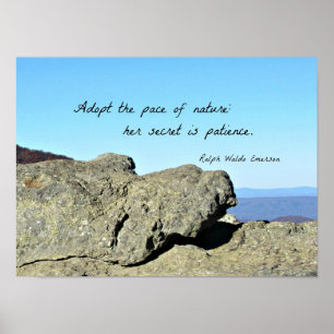 Poster Citation sur la nature et la patience, par R.W. Em