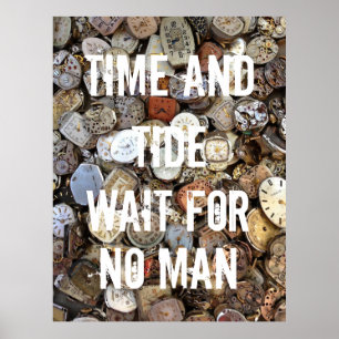 Poster Citation Temps et Marée n'attendent pas l'homme