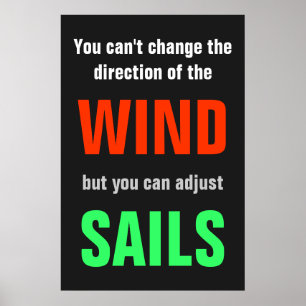 Poster Citation verte rouge gris - Direction de succès Im