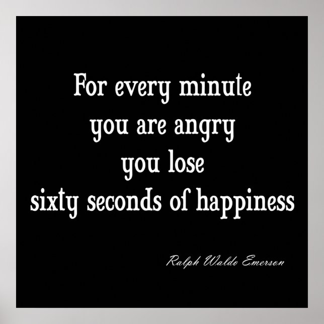 Poster Citation vintage Emerson Inspirational Happiness (Devant)