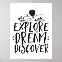 Citation Voyage Explorer Dream Découvrir l'affiche