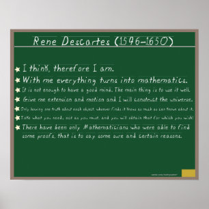 Poster Citations d'affiches de mathématiques de Rene