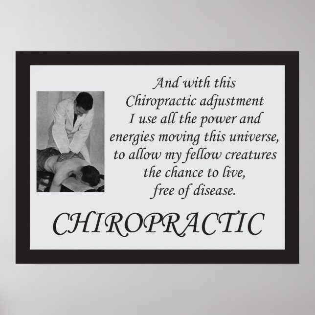 Poster Citations d'ajustement chiropratique (Devant)