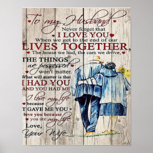 Poster Citations D'Amour À Mon Mari, Décor À La Maison