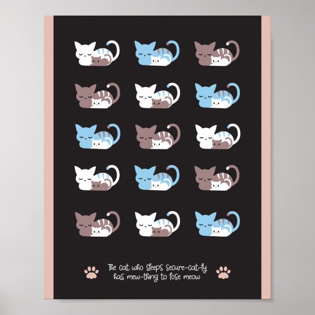 Poster Citations de chat endormi amusantes II (Devant)