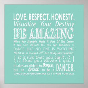 Poster Citations de danse inspirationnelle Poster- Aqua