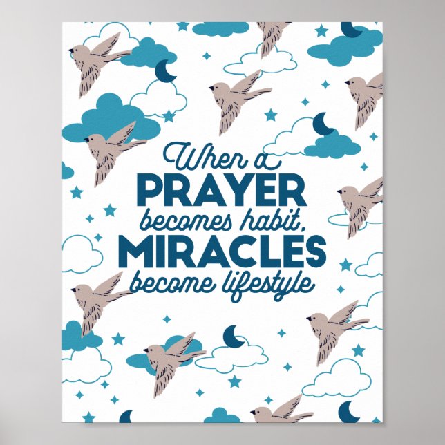 Poster Citations de foi et Motif d'oiseaux (Devant)