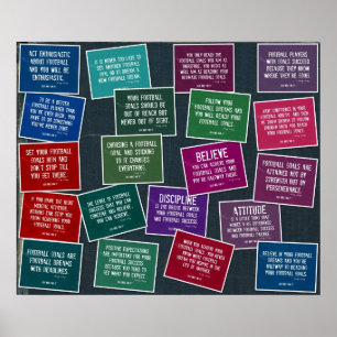 Poster Citations de football collage dans les Denim et le