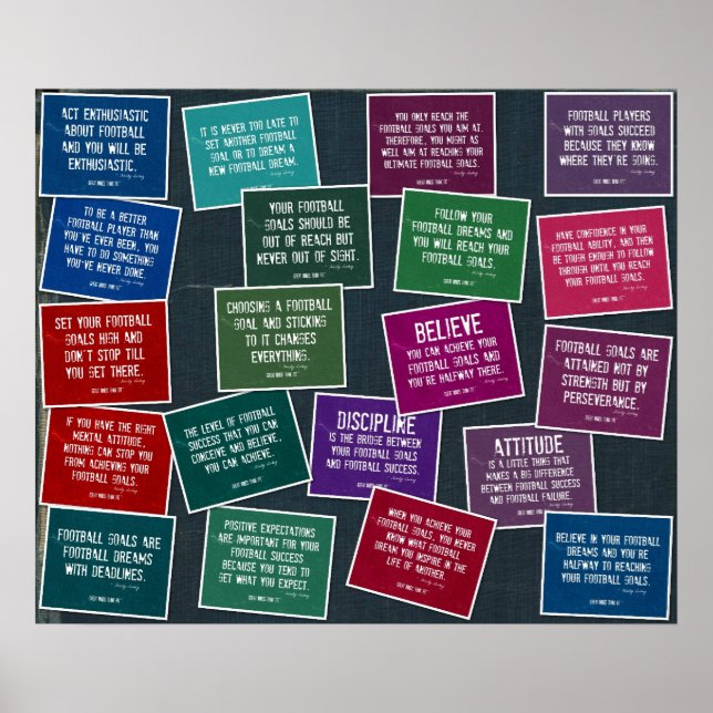 Poster Citations de football collage dans les Denim et le (Devant)