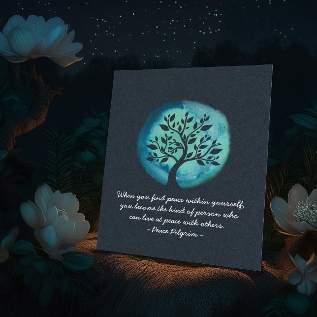 Poster Citations de méditation YOGA Elégant Aquarelle Arb (Créateur téléchargé)