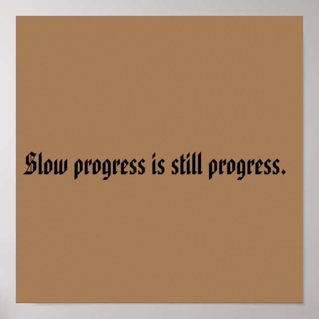 Poster Citations de motivation de GYM et marron clair (Devant)