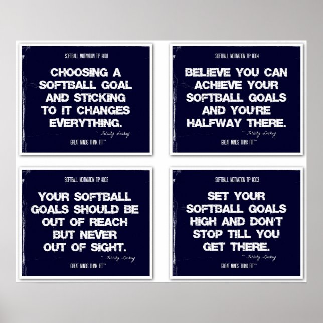 Poster Citations de softball Blue Collage 1-4 (Devant)