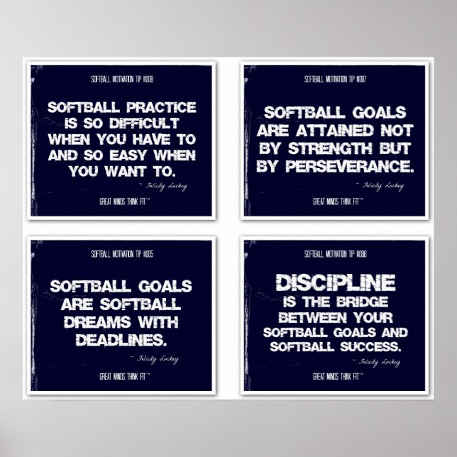 Poster Citations de softball Collage bleu 5-8 (Devant)