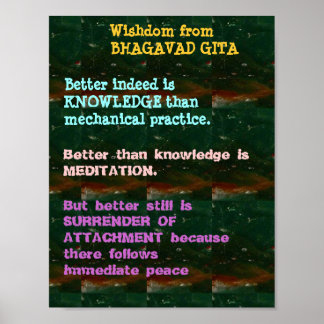 Poster Citations de WISDOM de Bhagavad Gita