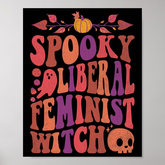 Poster Citations d'Halloween féministes sorcières libéral (Devant)