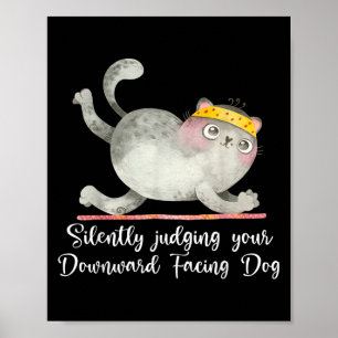 Poster Citations Drôle De Yoga Chat Jugement Silencieux