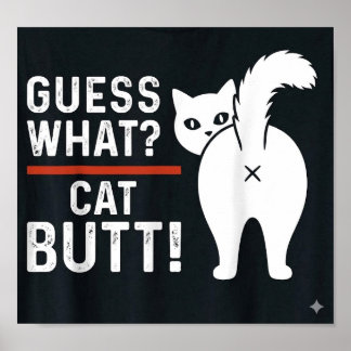 Poster citations drôles : Devinez quoi ? Chat FESSIER