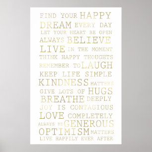 Poster Citations Gold White Inspiration