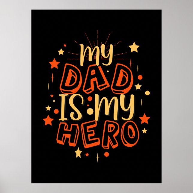 Poster Citations grand-père | Mon Père Est Mon Héros (Devant)