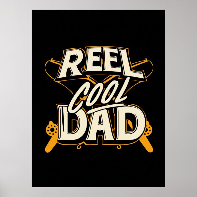 Poster Citations grand-père | Papa Cool de pêche (Devant)
