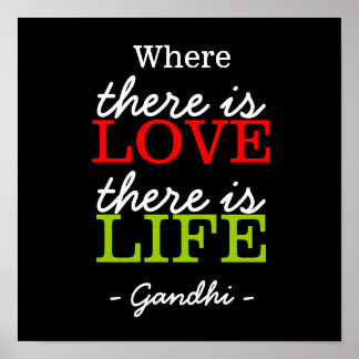 Poster Citations Inspirationnelles Gandhi : Love Life : N