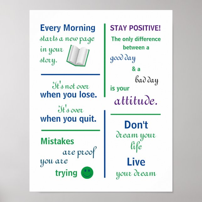 Poster Citations motivationnelles Accueil ou classe (Devant)