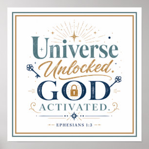 Poster Citations spirituelles Univers verrouillé Dieu act