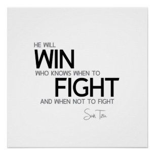 Poster CITATIONS : Sun Tzu - combat de victoire