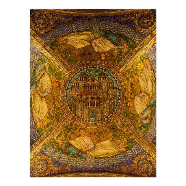 Poster Cité de Dieu Neo cathédrale byzantine de mosaïque  (Devant)