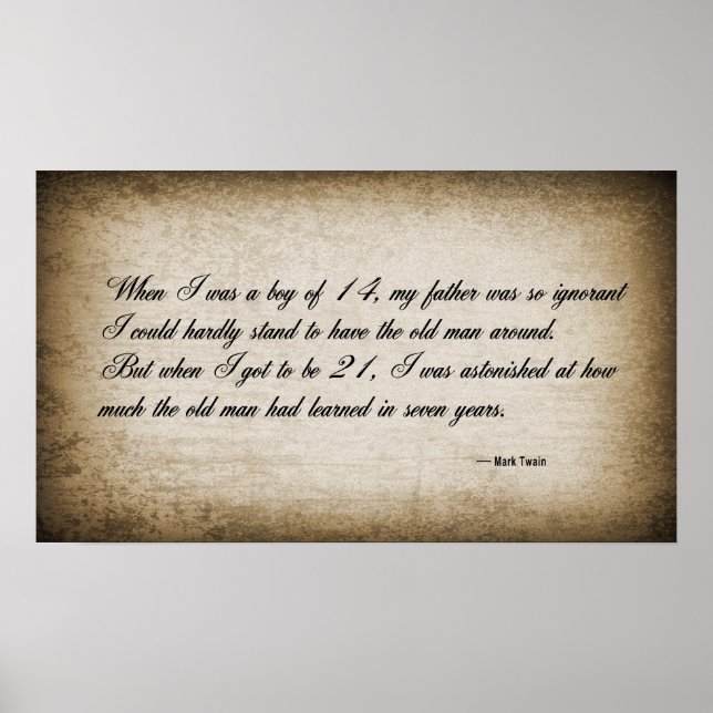 Poster CITE de TWAIN sur le vieillissement de la JEUNESSE (Devant)